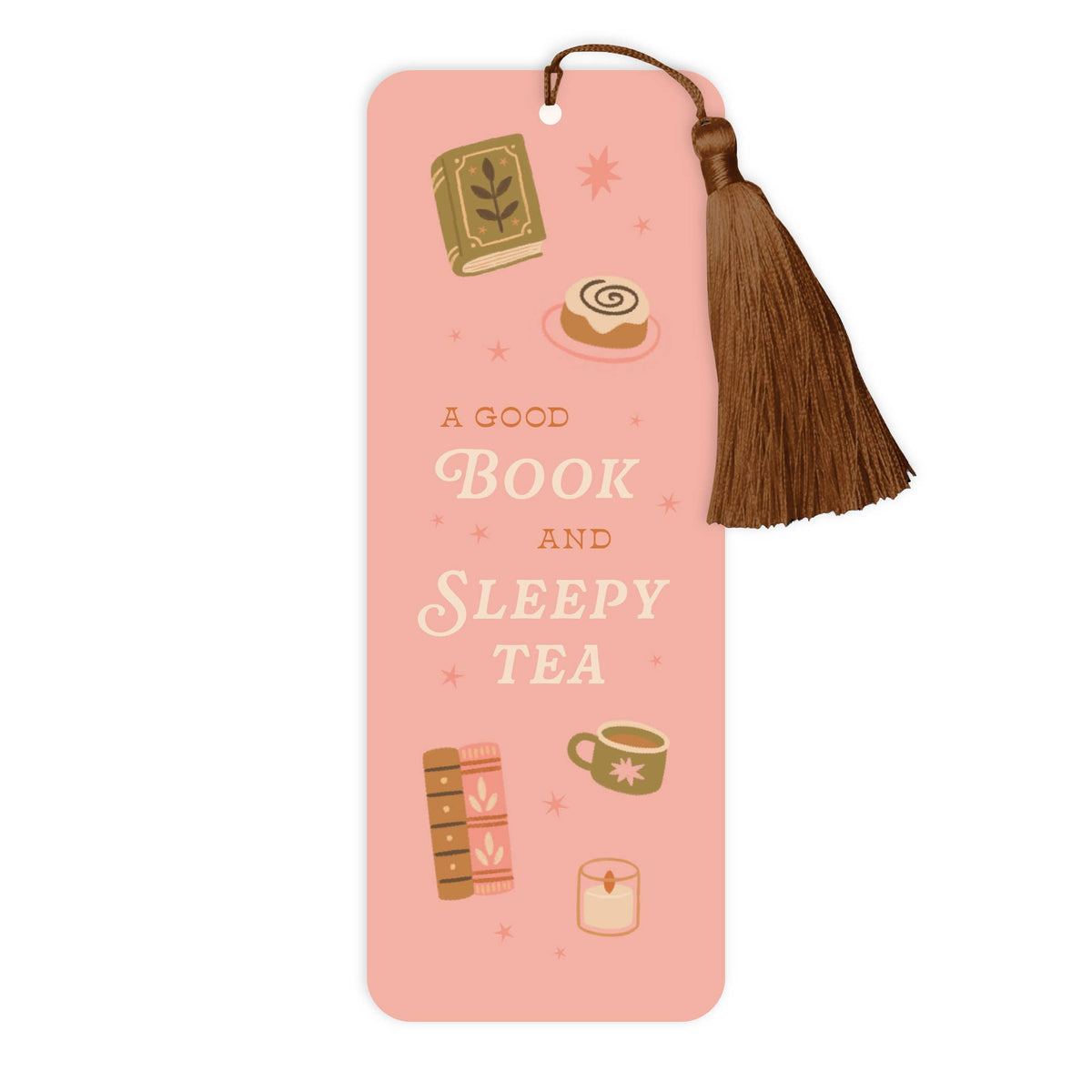 A Good Book and Sleepy Tea Bookmark with Tassel - Cosy Gift