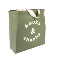 Books and snacks bag - sage