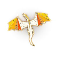 Orange and White Dragon Enamel Pin