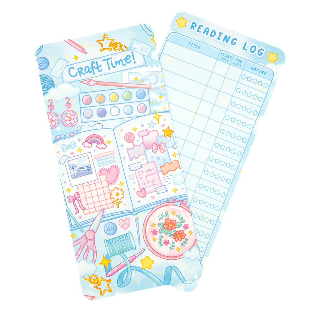 Craft Time Reading Log Bookmark