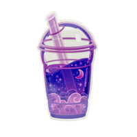 Cosmic Bubble Tea Sticker - Purple
