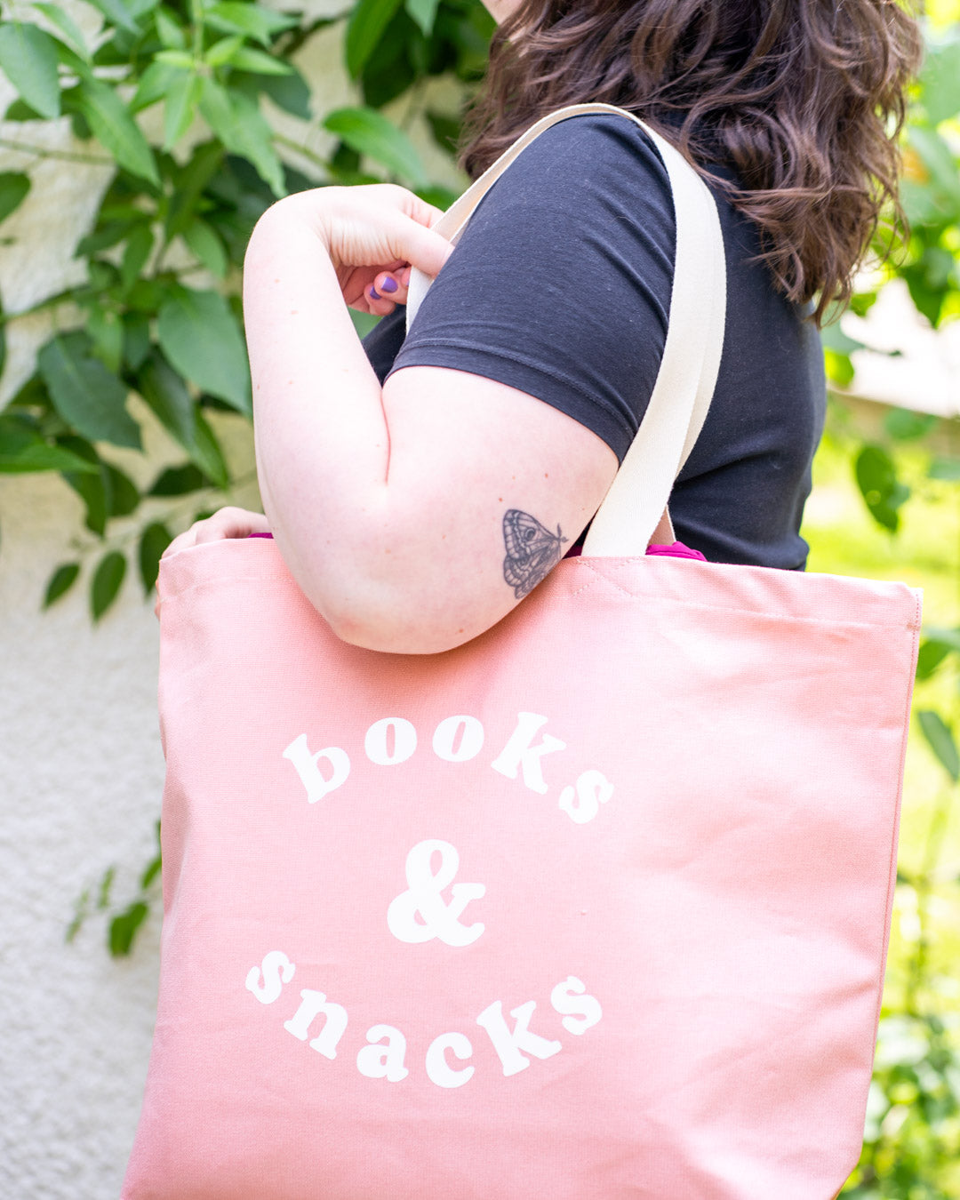 Books and snacks bag - blush pink