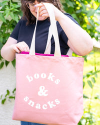 Books and snacks bag - blush pink
