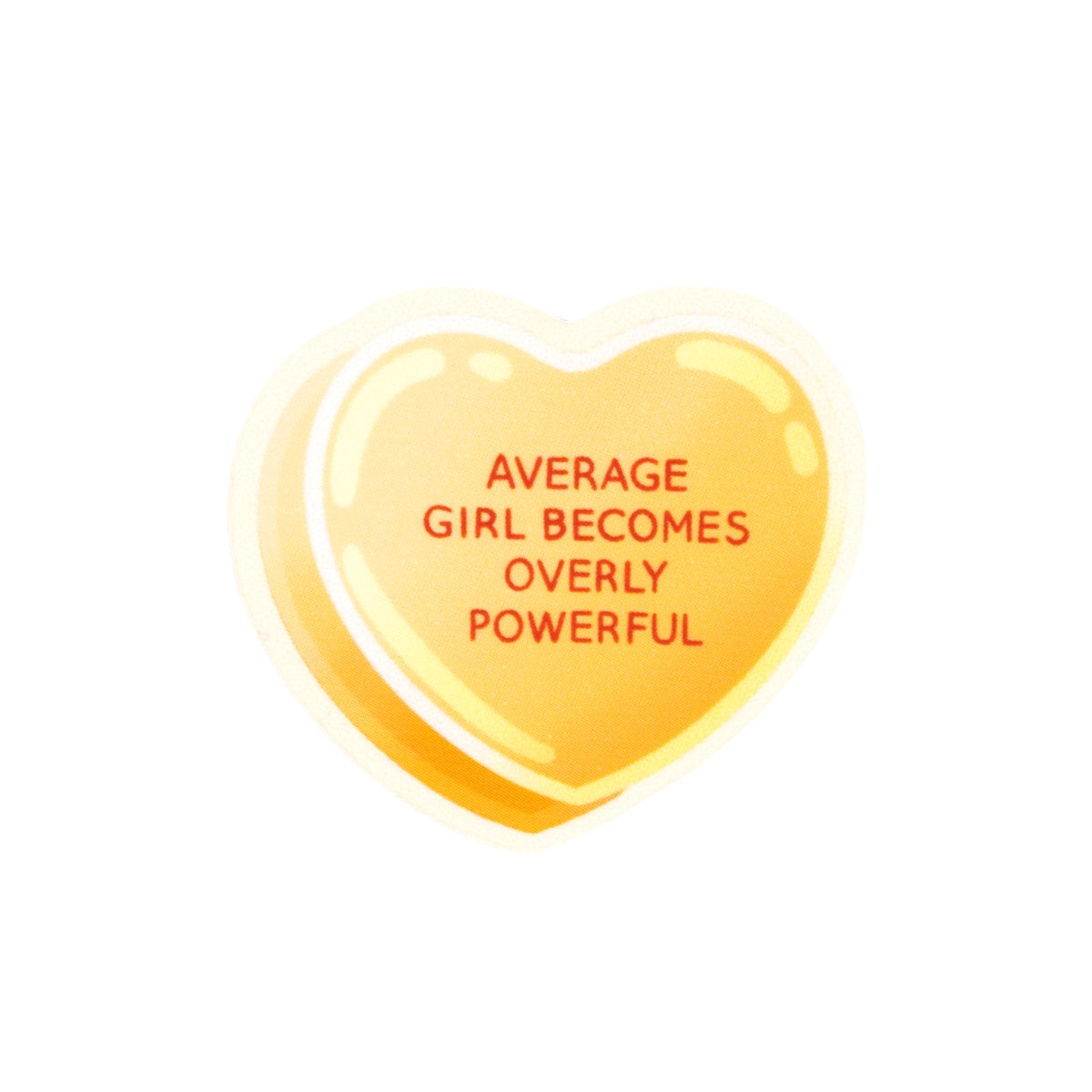 Overpowered Protagonist Candy Heart Sticker
